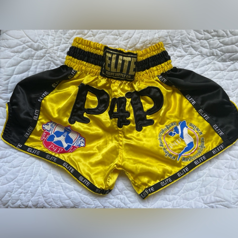 Yellow and Black Athletic Muay Thai Shorts